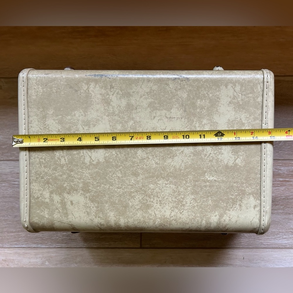 Vintage 1950โs Samsonite Shwayder Brothers Marble Cream Suitcase - Picture 9 of 11